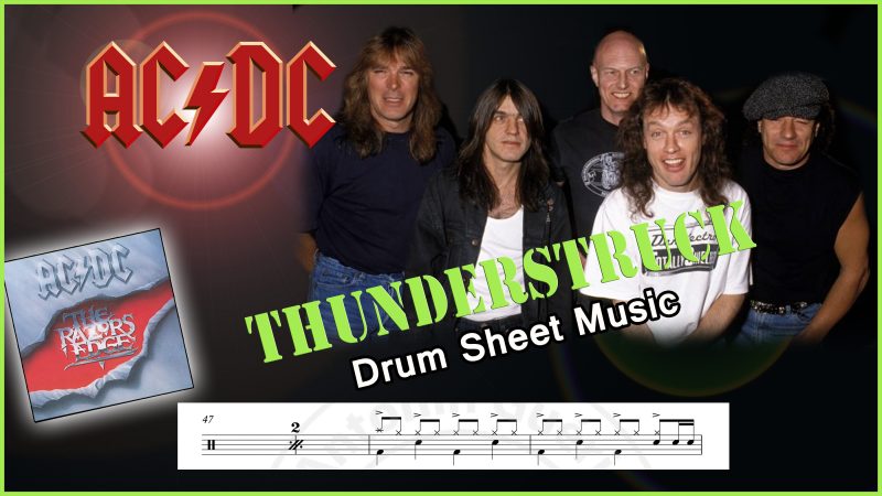 Thunderstruck ACDC Drum transcription PDF- Partition batterie PDF Thunderstruck ACDC