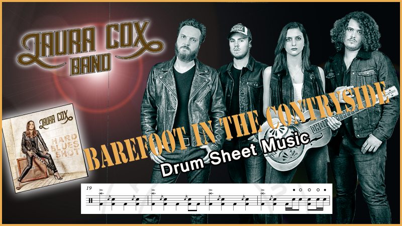 Barefoot In The Countryside - Laura Cox Drum transcription PDF- Partition batterie PDF Barefoot In The Countryside - Laura Cox