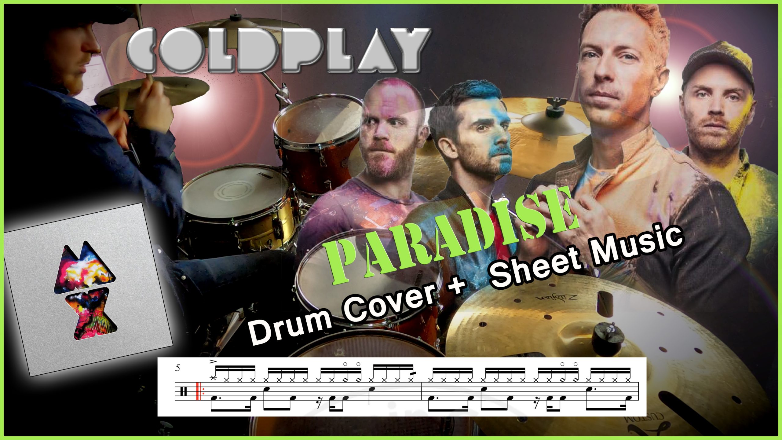 coldplay paradise cover drum